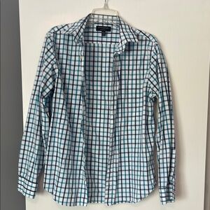 Banana Republic Blue and White Casual Button Down Shirt
